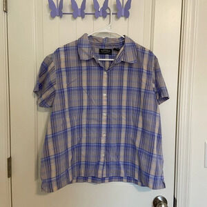 Vintage Genuine Sonoma‎ Women’s purple plaid button down shirt — XL